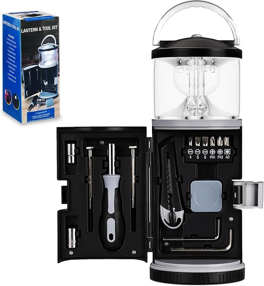 Father's Day Gifts for Dad, LED Camping Lanterns Battery Powered, Lantern with 15PCS Tool Kit, Camping Gifts for Men Husband Dad, Multitool Tool Kit Gifts for Camping, Fishing, Hiking, Lighting