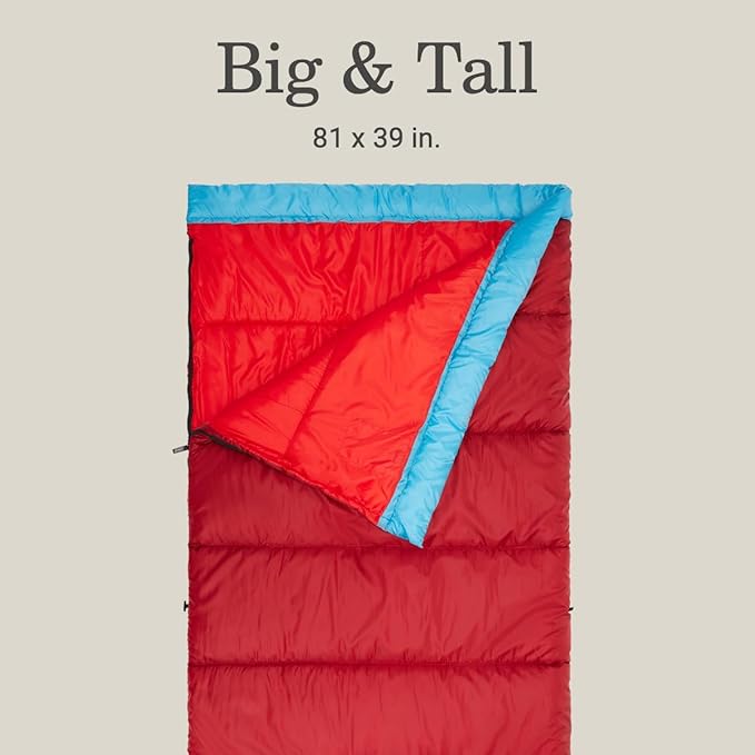 Coleman Flatlands Sleeping Bag, Made from 100% Recycled Material, Cool Weather Adult Sleep Sack