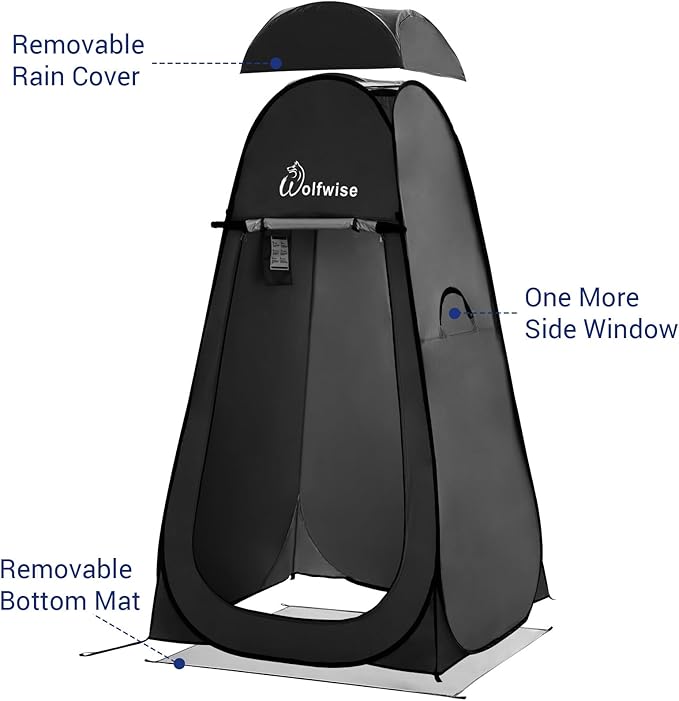 WolfWise Pop Up Privacy Shower Tent Portable Outdoor Sun Shelter Camp Toilet Changing Dressing Room