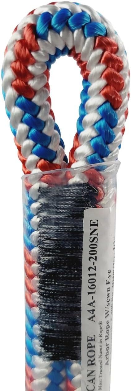 Pelican Arborist-16 Strand 12.7 mm (1/2 inch) Arborist - 7000 lbs Breaking Strength - Static Climbing Rope Used for Arborists - 120 ft - Plain End