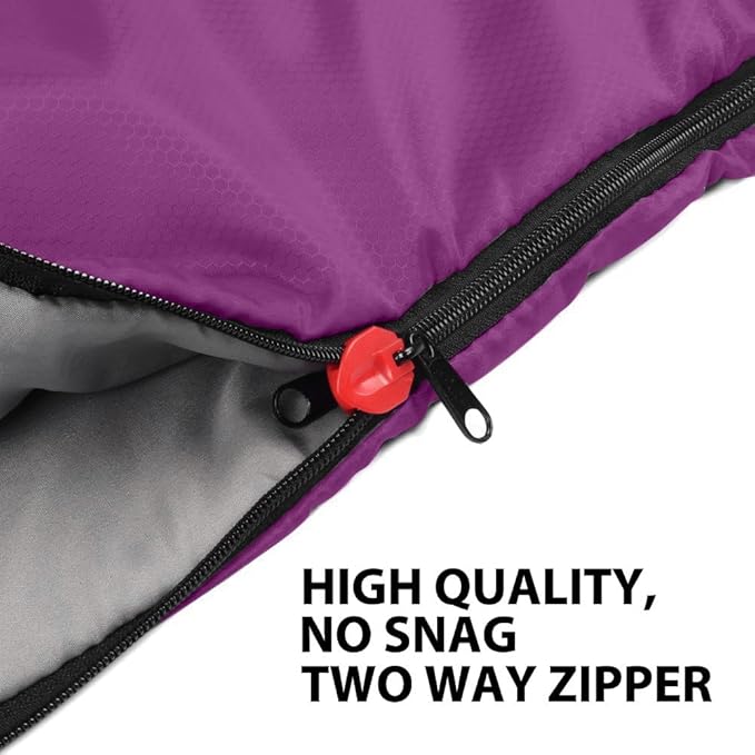 Gold Armour Sleeping Bags for Adults Cold Weather & Warm - Backpacking Camping Sleeping Bag for Kids 10-12, Girls, Boys - Lightweight Compact Camping Essentials Gear Accessories, Right Zipper