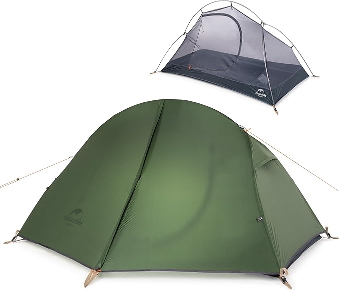 Naturehike Bikepacking 1 Person Tent, Waterproof Easy Set up Free Standing Single Person Tent, Lightweight Backpacking Tent for 1 Person, One Person Tent with Footprint Included