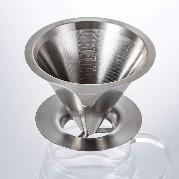 Hario Double Mesh Metal Dripper, Size 02, Silver