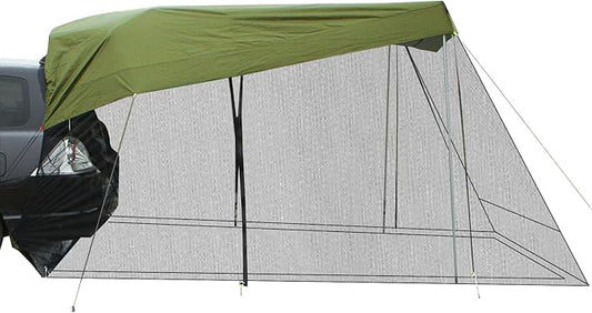 SUV Tailgate Tent - Car Awning with Mosquito Net, Ventilation & Airflow Design - 9.5FT X 6.5FT X 6.5FT (LxWxH) Army Green