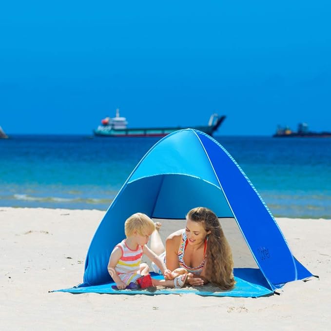 Automatic Pop Up Instant Portable Outdoors Quick Cabana Beach Tent Sun Shelter