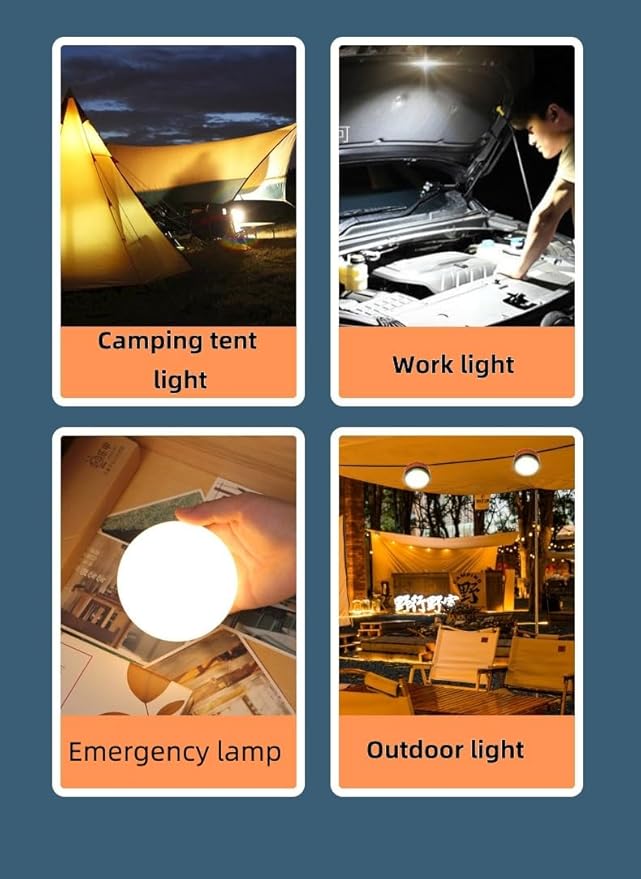 5 Pack Small Mini Rechargeable Work Light ,Camping Light,Camping Tent Lantern,3 Light Modes，for Night Camping,Emergency Repair, Hiking, Indoor and Outdoor Emergency Light
