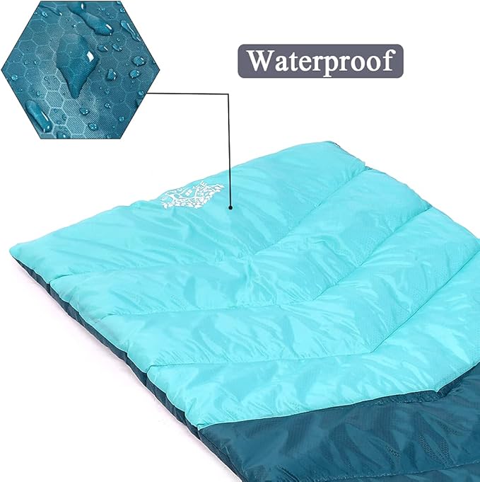 Sleeping Bag 4 Seasons Adults & Kids for Camping Hiking Trips Warm Cool Weather,Lightweight and Waterproof with Compression Bag,Indoors Outdoors Activities