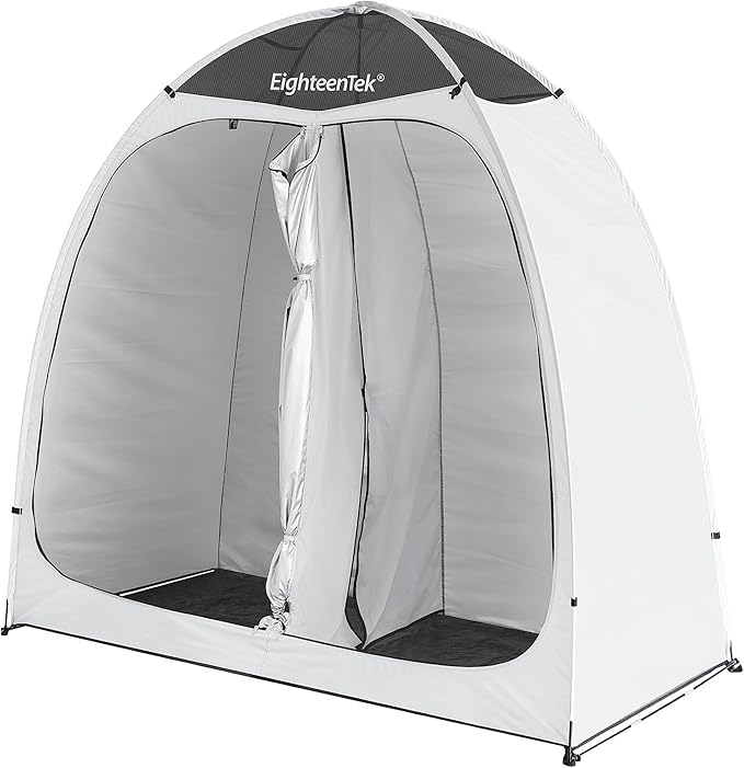 EighteenTek Shower Tent Camping, 2-Room Portable Changing Room, Outdoor Shower Enclosure, Pop Up Privacy Tent Shelter with Floor & Doors, Changing Tent, Camping Toilet, Bathroom