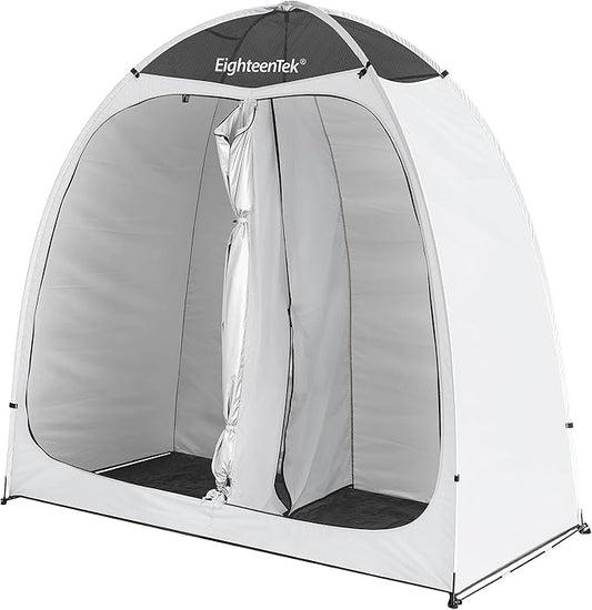 EighteenTek Shower Tent Camping, 2-Room Portable Changing Room, Outdoor Shower Enclosure, Pop Up Privacy Tent Shelter with Floor & Doors, Changing Tent, Camping Toilet, Bathroom