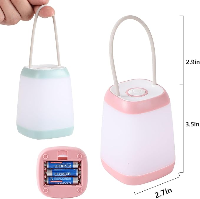 3 Pack LED Camping Light, 3 Light Modes Battery Powered Night Light for Indoor and Outdoor Emergency Light, Tent Lantern, Camping (Pink, Black, Green), three-colour