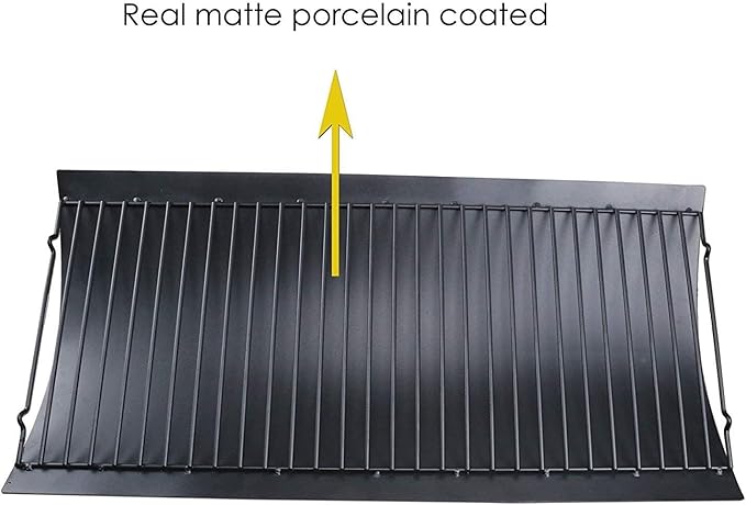 Uniflasy 20 Inches Ash Pan Replacement for Chargriller 5050, 5072, 5650, 2123, 2223, 2823 Charcoal Grills,Char-Griller Grill Grate Model 200157,Chargriller Replacement Part with 2pcs Fire Grate Hanger