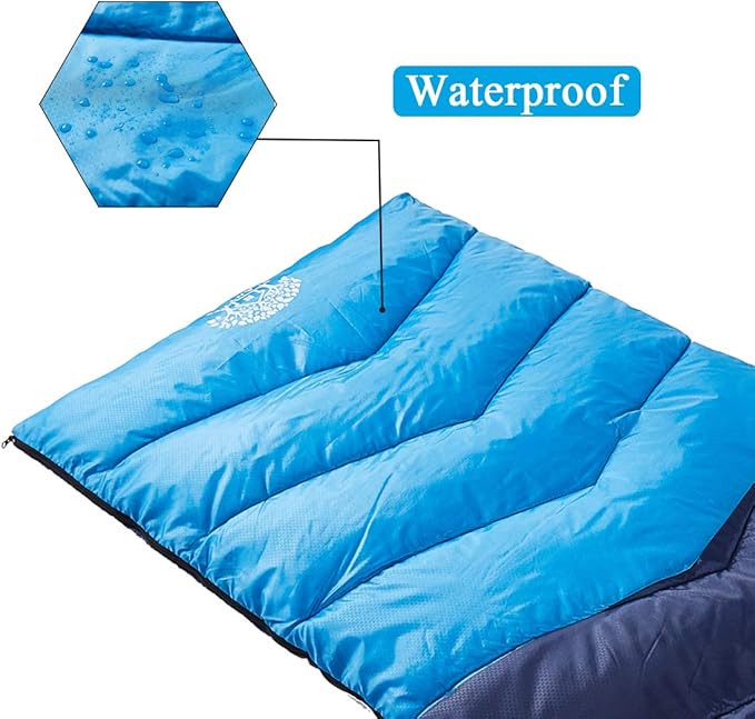 Sleeping Bag 4 Seasons Adults & Kids for Camping Hiking Trips Warm Cool Weather,Lightweight and Waterproof with Compression Bag,Indoors Outdoors Activities