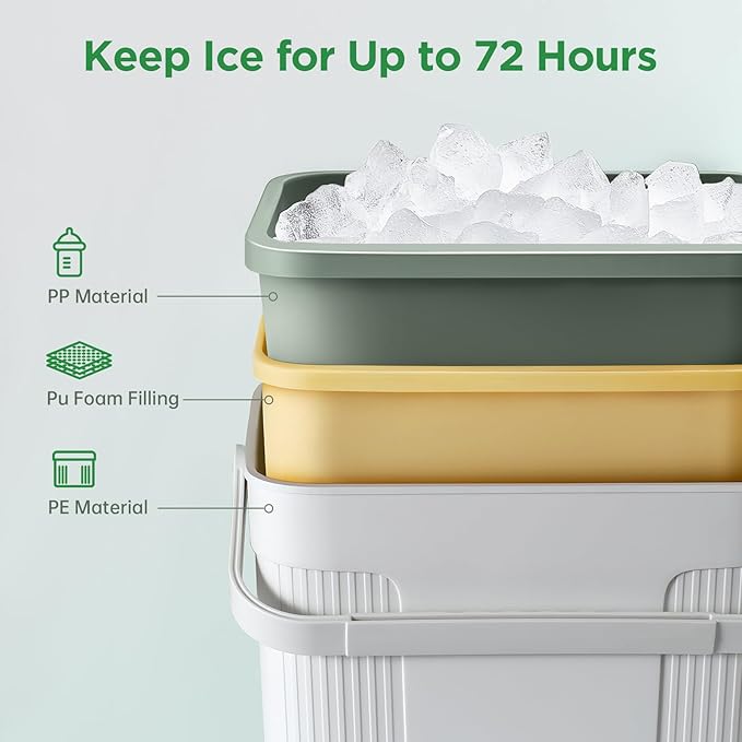 Portable Pool Cooler, Insulated Hard Cooler with Handle, Styrofoam Insulation, Keeps Drinks Cold Up to 72 Hours, Perfect for Poolside, Camping, Fishing, Above Ground Pool Accessories