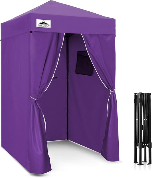 EAGLE PEAK Flex Ultra Compact 4x4 Pop-up Canopy, Sun Shelter, Changing Room, Portable Privacy Canopy Cabana for Pool, Fashion Photoshoots, or Camping, 4x4 ft, Purple