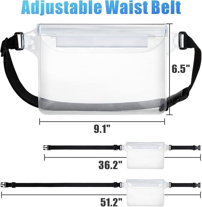 F-color Waterproof Fanny Pack - Waterproof Phone Pouch with Waist Strap - Cruise Essentials 2025 Must Haves Waterproof Pouch Dry Bag Keep Phone Valuables Safe for Beach Kayaking Boating Fishing