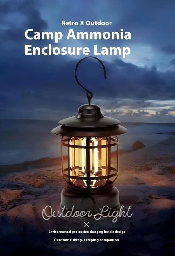 Rechargeable Lanterns for Camping,Outdoor Camping Light with USB Charging Port,Fearless of Wind and rain,Suitable for Garden,Courtyard,and Lawn use（Black）