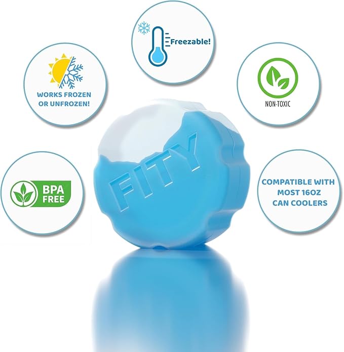 FITY Freeze The 6 Pack - A Space Saving Freezable Ice Pack use w/Lunch Boxes, Diaper Bags, Sore Muscles, 16oz can Cooler tumblers, Beach Bags, Coolers, and More.