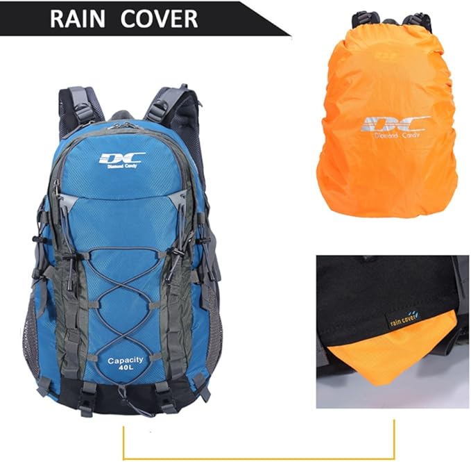 Diamond Candy Waterproof Hiking Backpack for Men and Women, Lightweight Day Pack for Travel Camping