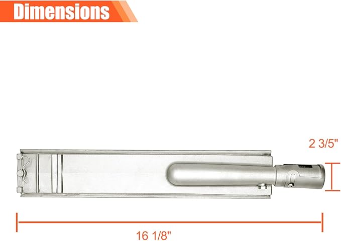 16 1/8" Grill Burner Replacement Parts for Bull Cal Flame Blaze Aussie Bakers Chefs Turbo Beefeater Coyote Jenn Air Nexgrill Grill Parts，3PCS Burner for Blaze Grill Replacement Parts
