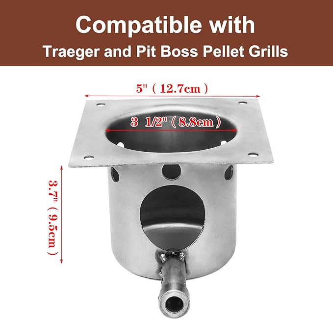 QuliMetal Fire Burn Pot Replacement Parts for Pit Boss and Traeger Pellet Grills, Replacement for Traeger and Pit Boss Fire Pits, Upgraded Heavy - Duty Steel FirePot with Ash Remover and Screws