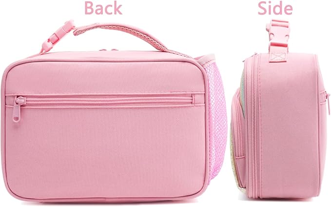 FlowFly Kids Lunch box Insulated Soft Bag Mini Cooler Back to School Thermal Meal Tote Kit for Girls, Boys,Glitter-RainBow