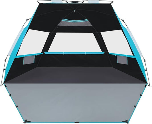 Beach Tent, Deluxe XL Pop-up Beach Tent for 4-6 Person, UPF 50+ with Dark Shelter Technology, Easy Set Up and Portable Beach Tent Sun Shelter