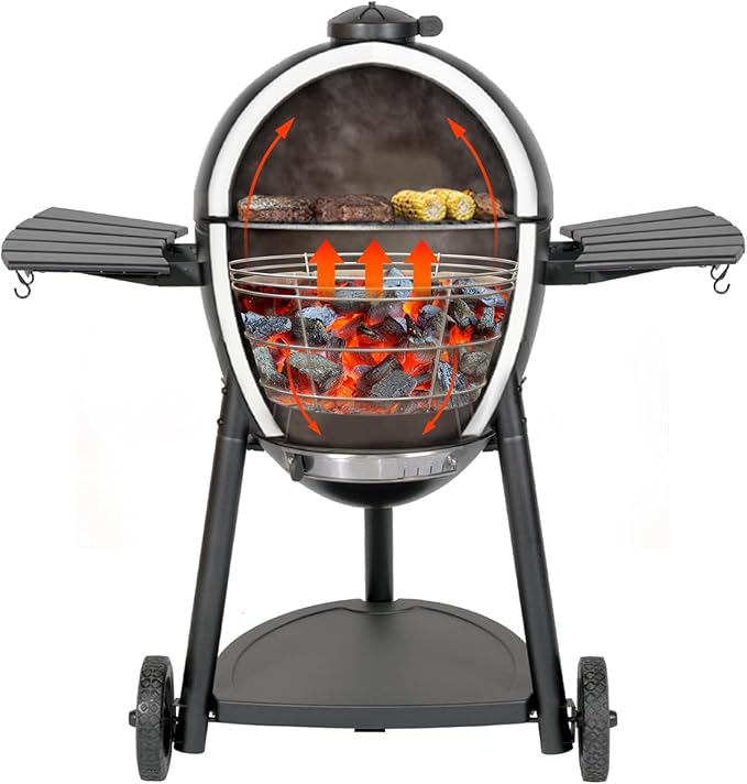 onlyfire Charcoal Firebox Set, Stainless Steel Charcoal Ash Basket with Heat Deflector for Char-Griller Akorn Kamado Kooker Charcoal Grill