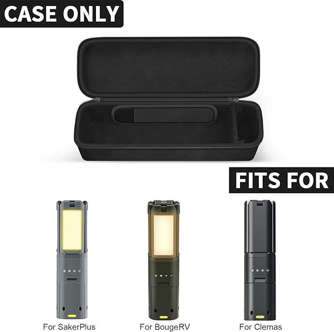 BooBowl Case Compatible with Clemas/for BougeRV/for SakerPlus Telescopic Rechargeable Camping Lights, Electric Outdoor Lamp Magnetic Lanterns Storage Holder Bag- Box Only