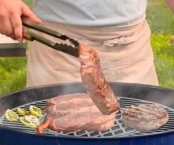 onlyfire Cast Iron Grill Grate Replacement Gourmet BBQ System for Weber 22inch Kettle Charcoal Grills