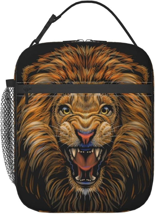 Lion Lunch Box Reusable Insulated Totes Lunch Bag Thermal Cooler For Boy Girls School Men Women Beach Picnic Travel
