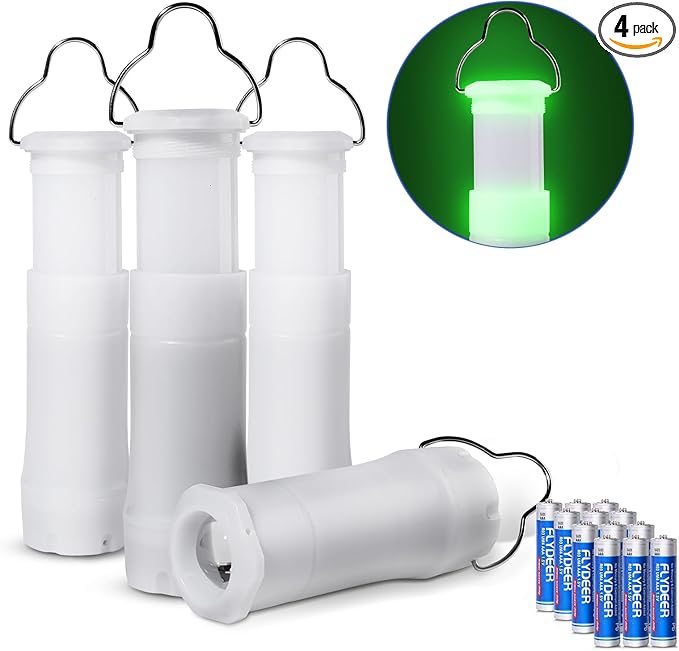 Kunhe 4 Pack 2-in-1 Glow in The Dark Mini Lantern Flashlight for Kids 3*AAA Small Tent Light 3 Mode Switching Portable Outdoor Led Camping Essential for Hurricanes Travel Emergency Lighting Gifts