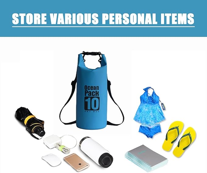 Floating Waterproof Dry Bag Backpack 5L/10L/20L, Roll Top Bag for Kayaking, Rafting, Boating, Swimming, Camping, Hiking, Beach, Fishing. (Blue, 20L)
