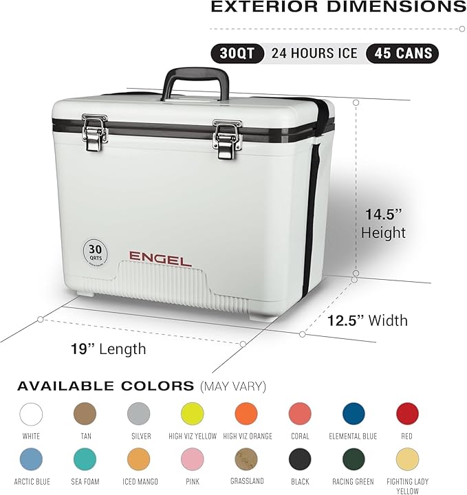 Engel UC30 30qt Leak-Proof, Air Tight, Drybox Cooler and Hard Shell Lunchbox