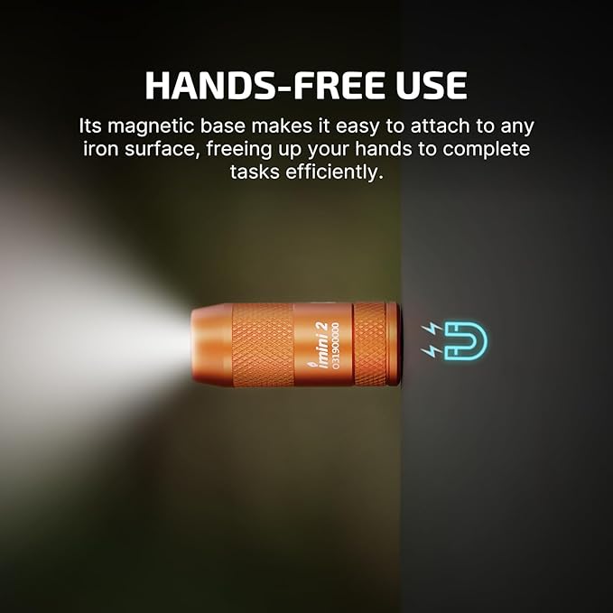 OLIGHT IMINI 2 EDC Rechargeable Keychain Flashlight, 50 Lumens Compact and Portable Mini LED Keyring Lights with Built-in Battery Ideal for Everyday Carry and Emergencies (Orange)