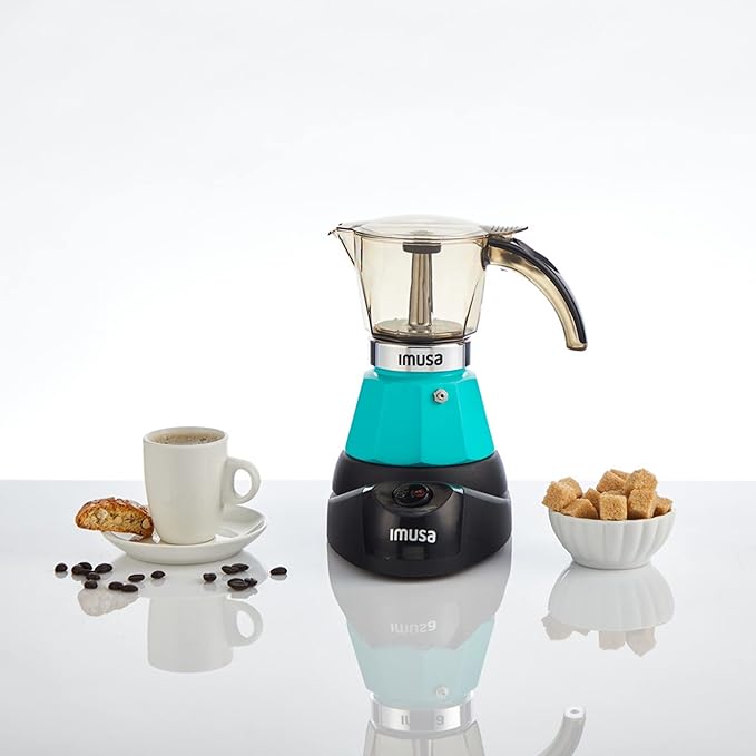 Imusa 3 or 2cup Electric Espresso Maker, Teal