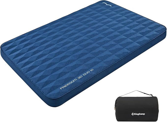 KingCamp Self Inflating Sleeping Pad for Camping with Built-in Pillow, Ultralight Sleeping Pad Camping Mat Durable for Camping Backpacking Hiking Single Double, 4 Size