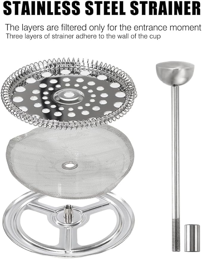 Lixada Titanium Cup Camping Coffee Mug 750ml Outdoor French Press Pot, Camp Cooking Pot, Coffee Maker with Lid, Multi-Functional Travel Mug for Outdoor Camping, Hiking, Picnic, Backpacking