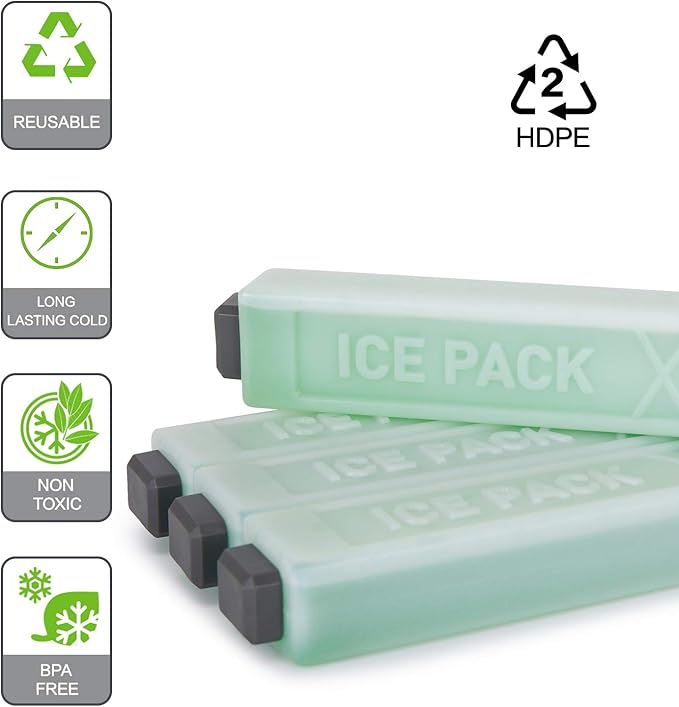 TOURIT Ice Packs for Coolers Reusable Long Lasting Freezer Packs for Lunch Bags/Boxes, Cooler Backpack