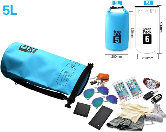 Dry Sack/Floating Waterproof Bag 2L/5L/10L/20L/30L for Boating, Kayaking, Hiking, Snowboarding, Camping, Rafting, Fishing and Backpacking