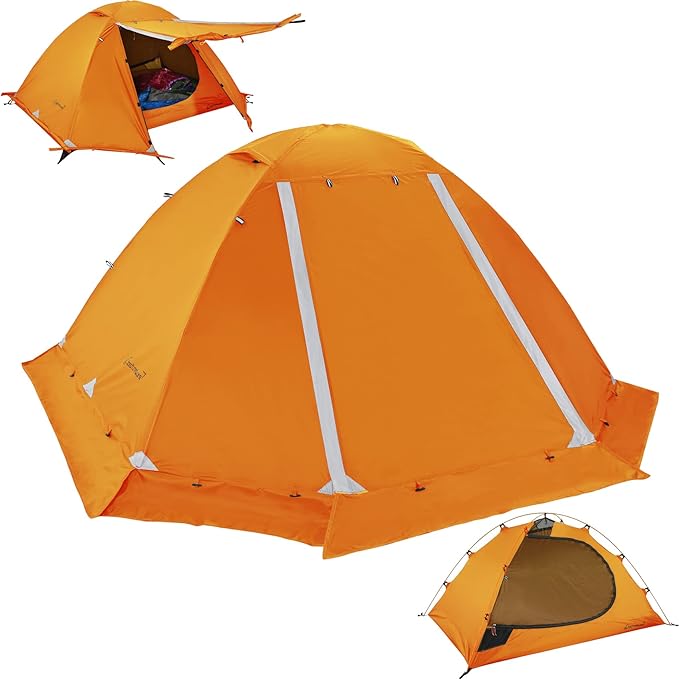 Clostnature Libra Lightweight Backpacking Tent - 1/2 Person 4 Season Ultralight Waterproof Camping Tent, Large Size Easy Setup Tent for Winter, Cold Weather, Family, Outdoor, Hiking and Mountaineering