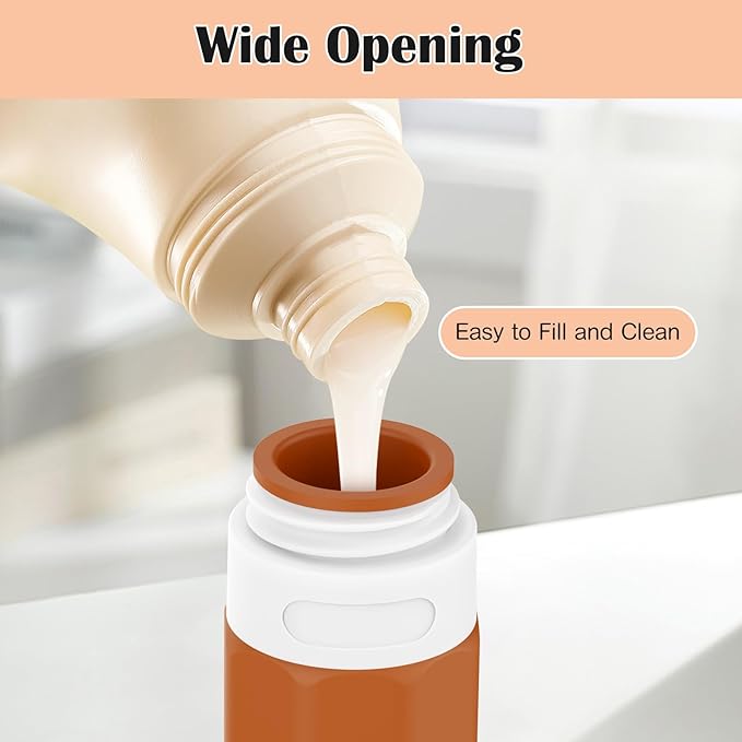 Redfly 17PCS Travel Bottles for Toiletries, TSA Approved Travel Size Containers, Leak Proof Travel Containers for Toiletries, Silicone Travel Kit for Shampoo, Conditioner, Lotion & Creams Apricot