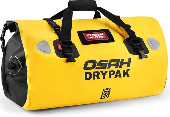 Waterproof Duffel Bag - Motorcycle Dry Bag Tail Bag with Large Storage Space, Waterproof Luggage Duffle Bags with Outer Mesh Zipper Pocket for Camping, Kayaking, Fishing & Traveling