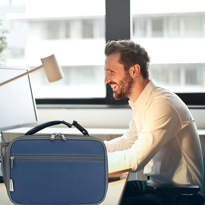 Insulated Lunch Box for School, Thermal Reusable Durable Freezable Lunch Bags for Kids Boys Girls Men Women - Small Soft Cooler Portable Lunch Tote Kit for Work Picnic Travel,Cyan