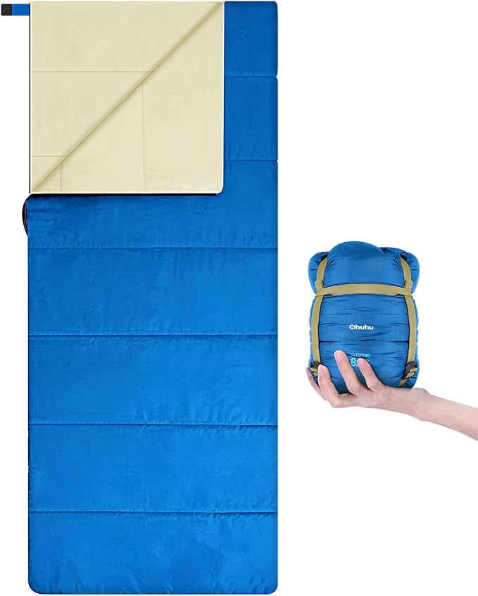 Sleeping Bag, Ohuhu Lightweight Sleeping Bag 3 Season Warm Weather Portable Compact Sleeping Bags for Adult Kids with Carry Bag for Camping Hiking Backpacking and Outdoors 59℉-77℉