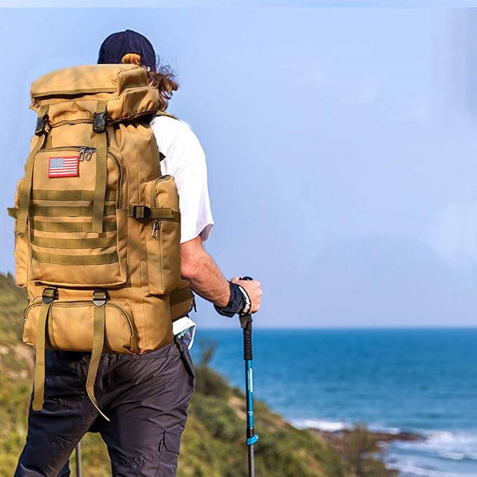 Hiking Backpack for Men 70L/100L Camping Backpack Military Rucksack Molle 3 Days Assault Pack for Climbing