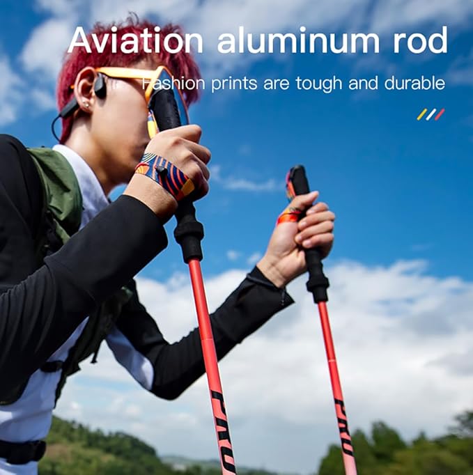 AONIJIE Trekking Poles -2 Ultralight Collapsible Carbon Fiber Hiking Poles with Anti-Shock and Quick Lock System, Folding Walking Sticks for Hiking, Camping