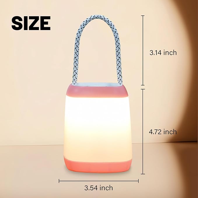 LED Camping Light3 Light Modes Battery Powered Night Light for Backpacking Camping Hiking Emergency Light Battery Powered Lamp for Outdoor and Indoor (Pink)