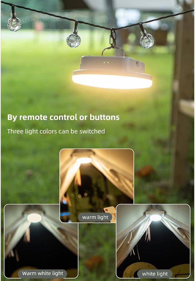 Multifuntional Rechargeable Camping Lantern,Magnetic Flashlight Power Bank for Power Outages,Portable LED Tent Light,Waterproof Emergency Light for Camping Hiking Tent Storms(Green)