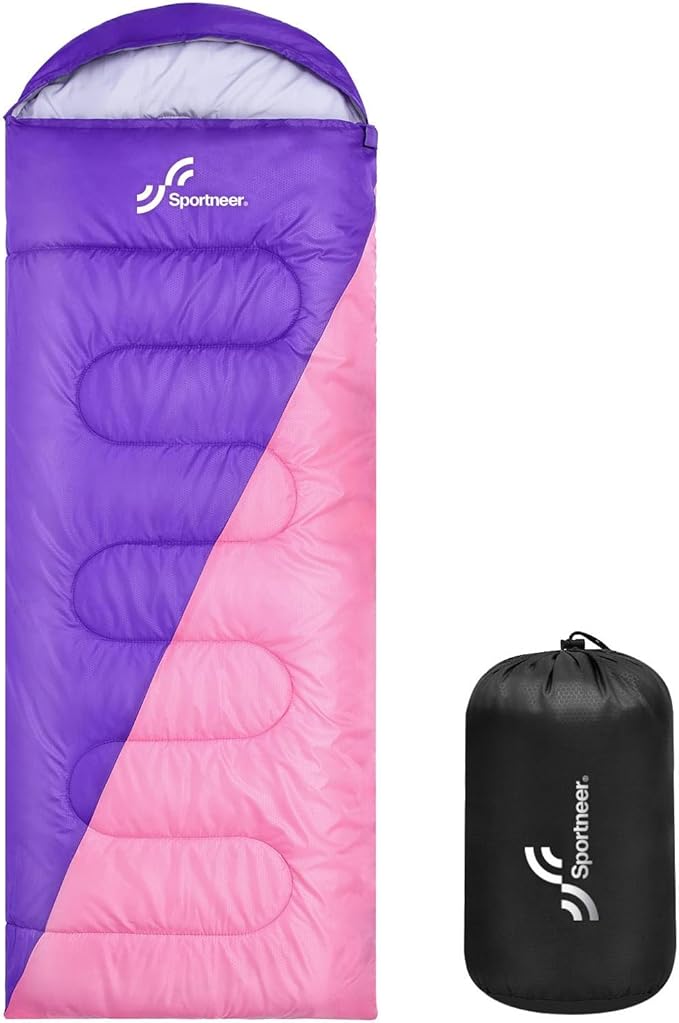 Sportneer Sleeping Bags for Adults, Warm & Cold Weather Sleeping Bag for Adults Kids Boys Girls - Lightweight Compact Camping Gear Equipment, Traveling, Backpacking, Hiking