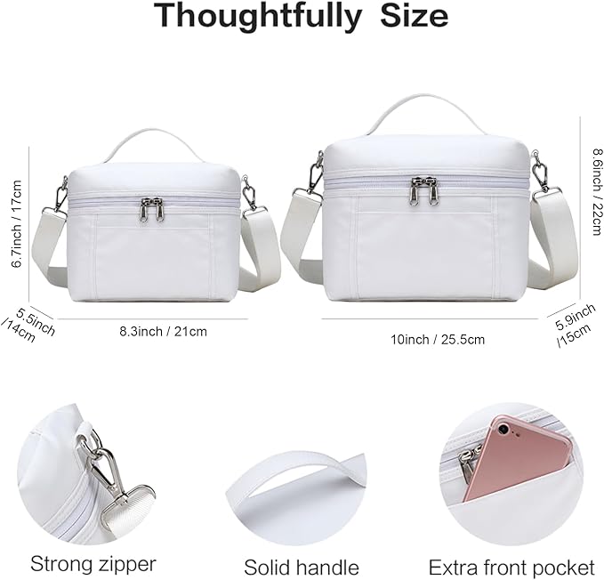 NOL Natural Organic Lifestyle Insulated Lunch Bags for Women Cooler Bag Lightweight Nylon Waterproof Lunch Box For Work